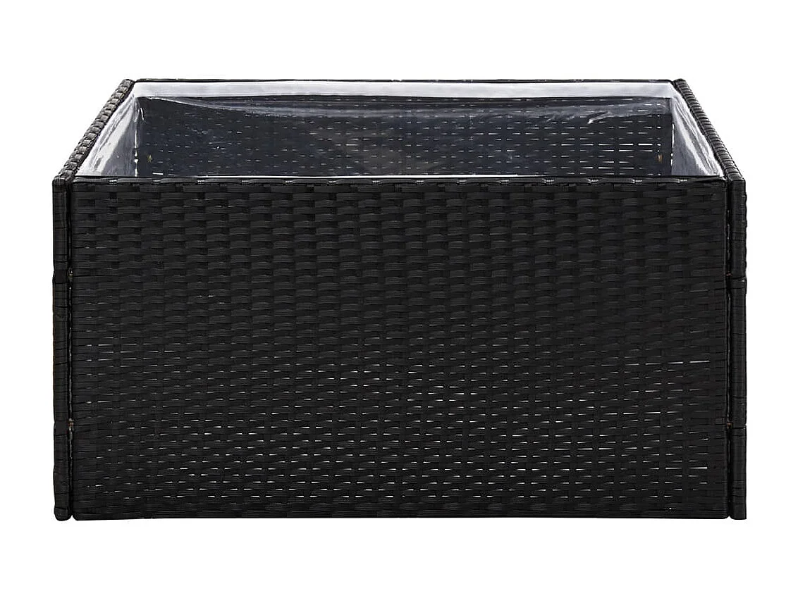 Plantenbak 80x80x40 cm poly rattan zwart NL429462