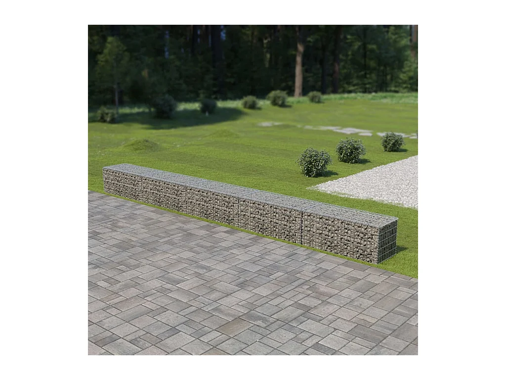 Mur à gabion avec couvercles Acier galvanisé 600 x 50 x 50 cm WVGQ8226