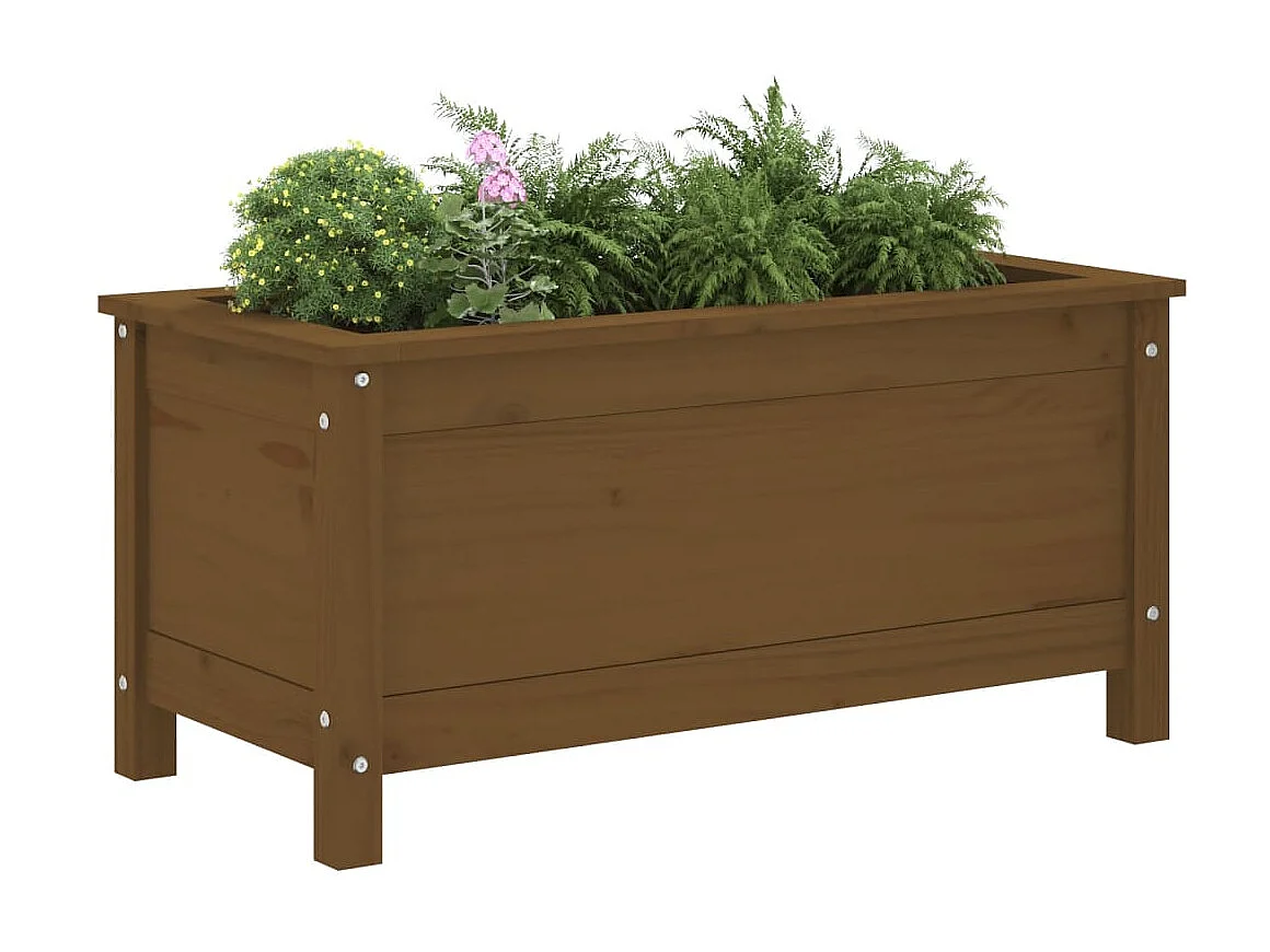 Jardinière marron miel 82,5x40x39 cm bois massif de pin BE5843