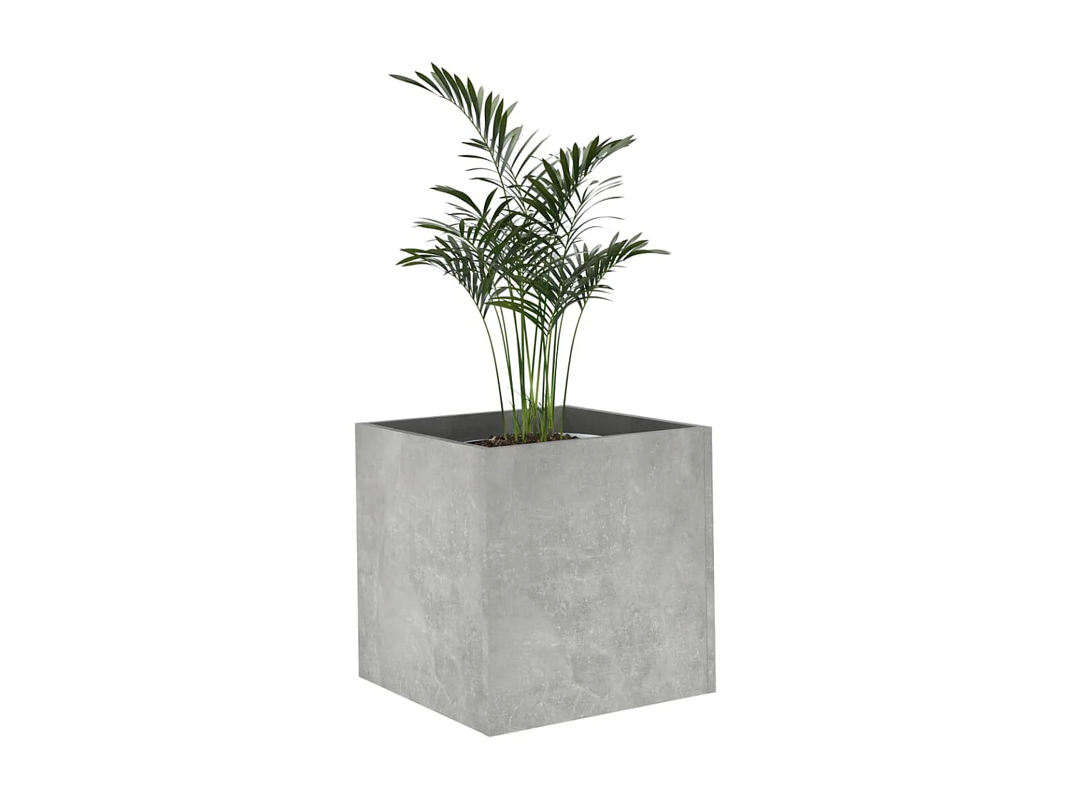 Plantenbak 40x40x40 cm bewerkt hout betongrijs NL888917