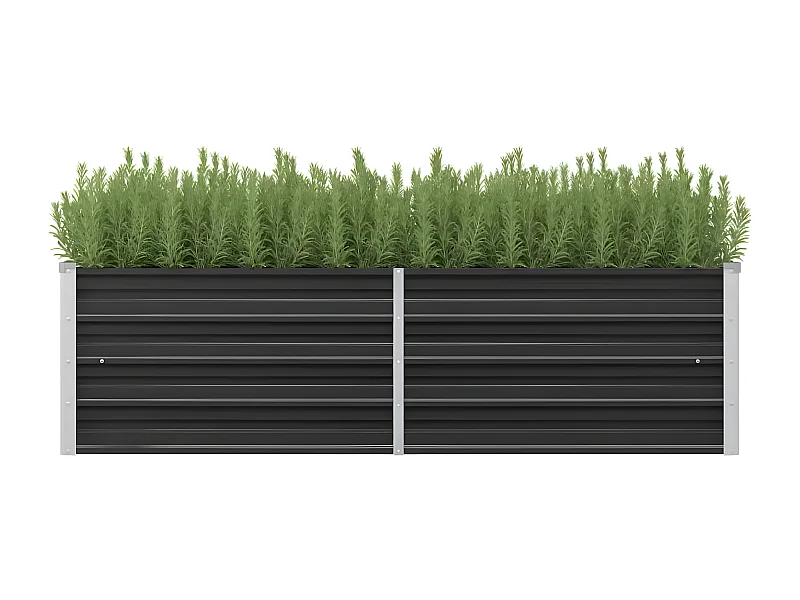 Jardinera de acero galvanizado gris antracita 160x40x45 cm ES70860