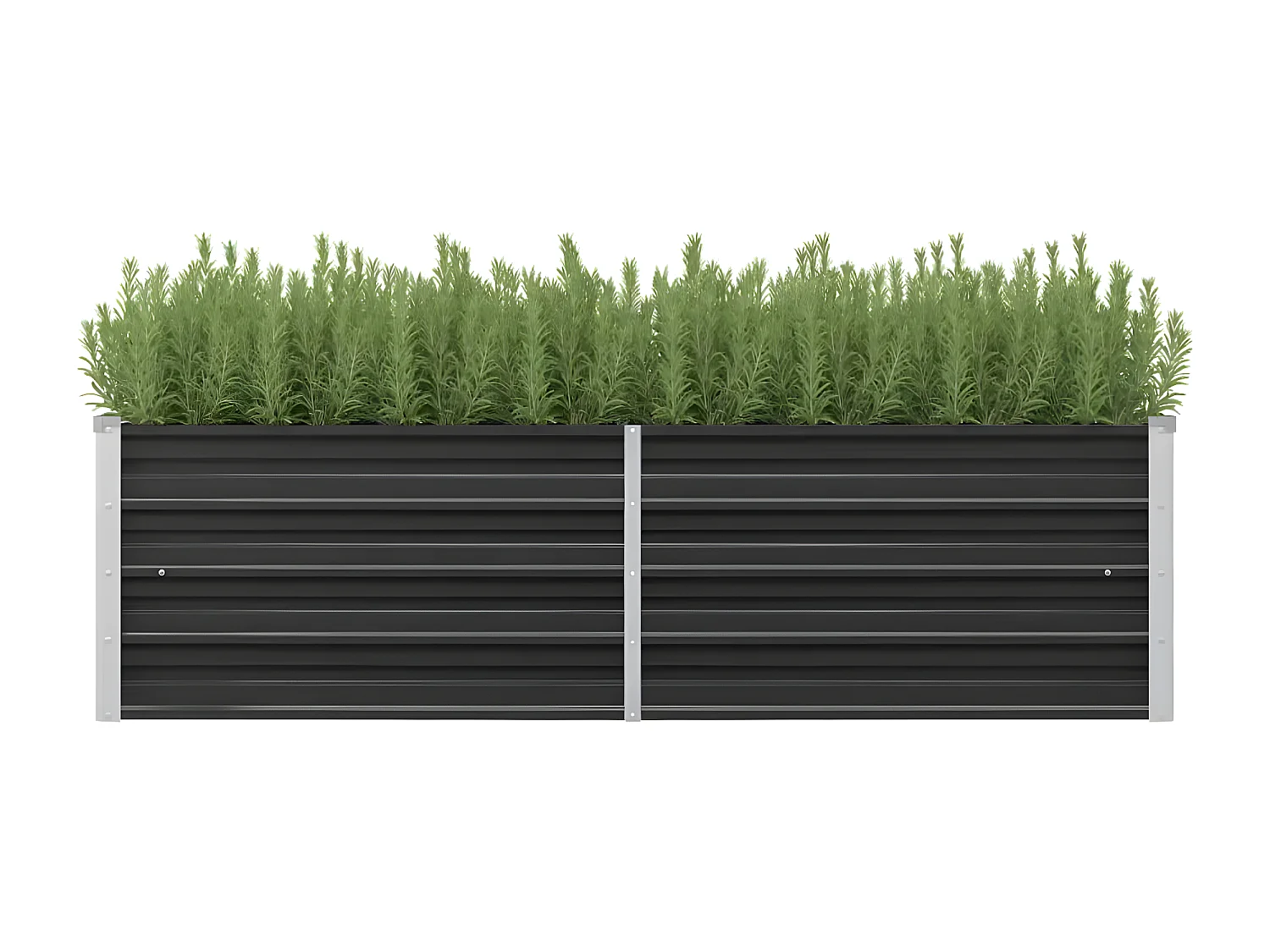 Jardinera de acero galvanizado gris antracita 160x40x45 cm ES70860