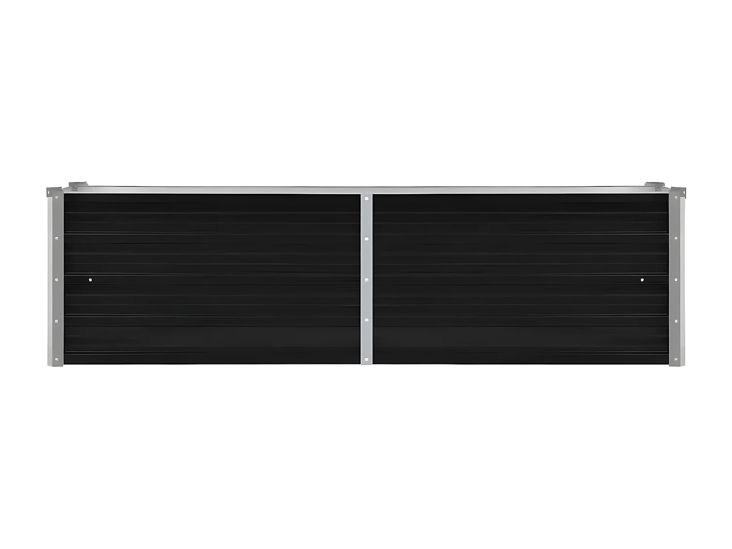 Jardinera de acero galvanizado gris antracita 160x40x45 cm ES70860