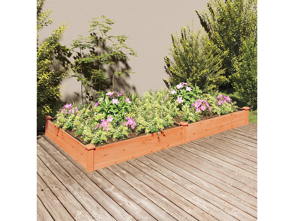 Plantenbak verhoogd met voering 240x120x25 cm vurenhout bruin