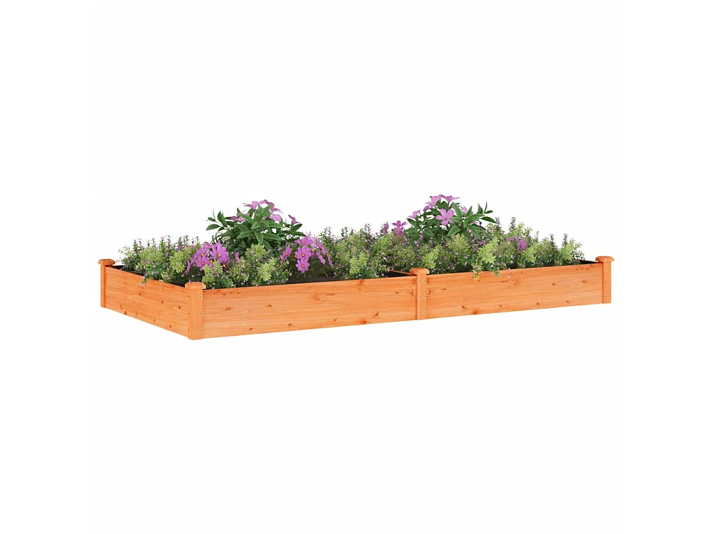 Plantenbak verhoogd met voering 240x120x25 cm vurenhout bruin