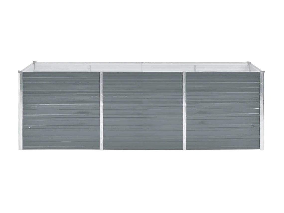 Jardinera de jardín de acero galvanizado gris 240x80x77 cm ES82695