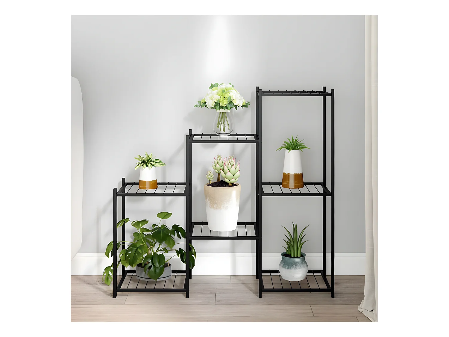 Jardinière 83x25x80 cm Noir Fer BE4519