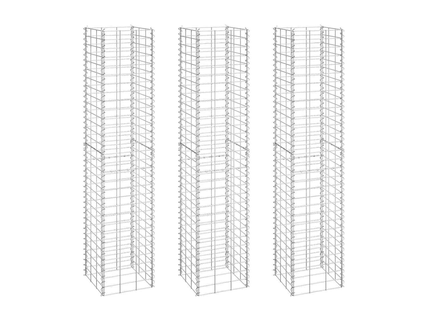 Canteiro/gabião elevado 3 pcs 30x30x150 cm ferro PT412536