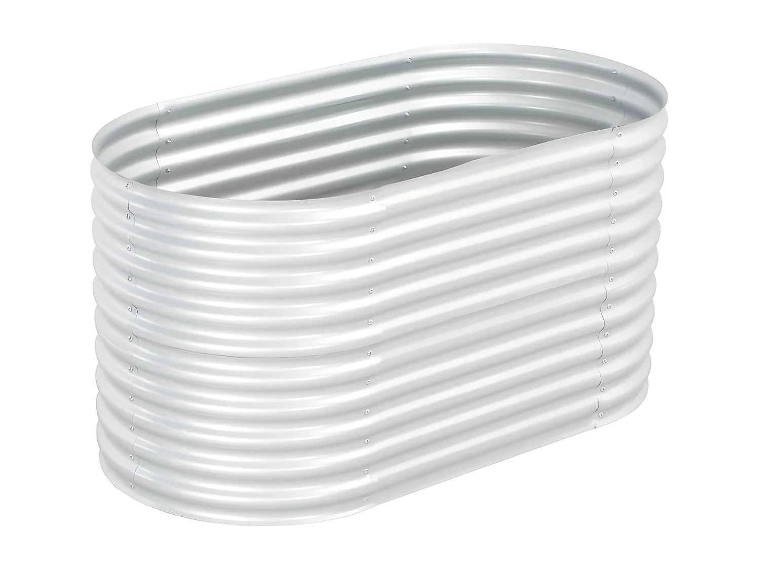 Jardinera de acero galvanizado plateado 160x80x81 cm ES97296