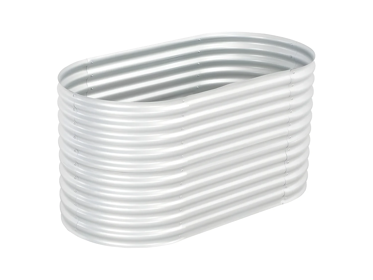 Jardinera de acero galvanizado plateado 160x80x81 cm ES97296