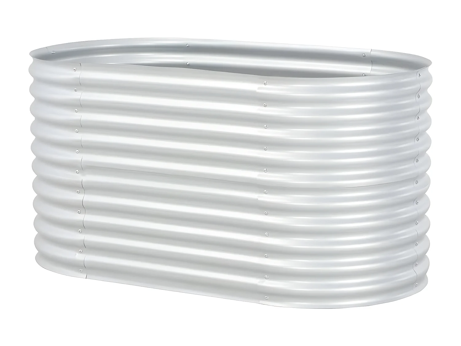 Jardinera de acero galvanizado plateado 160x80x81 cm ES97296