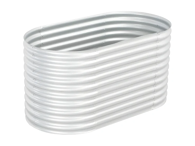 Jardinera de acero galvanizado plateado 160x80x81 cm ES97296