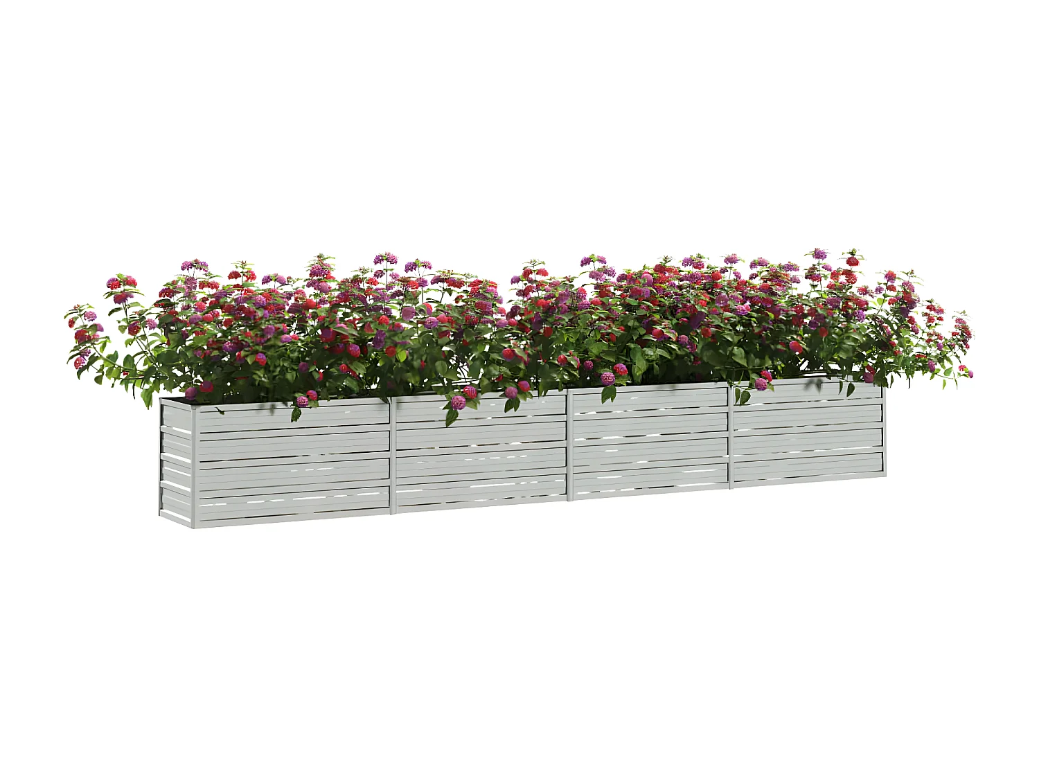 Jardinera de acero galvanizado plateado 320x40x45 cm ES47329