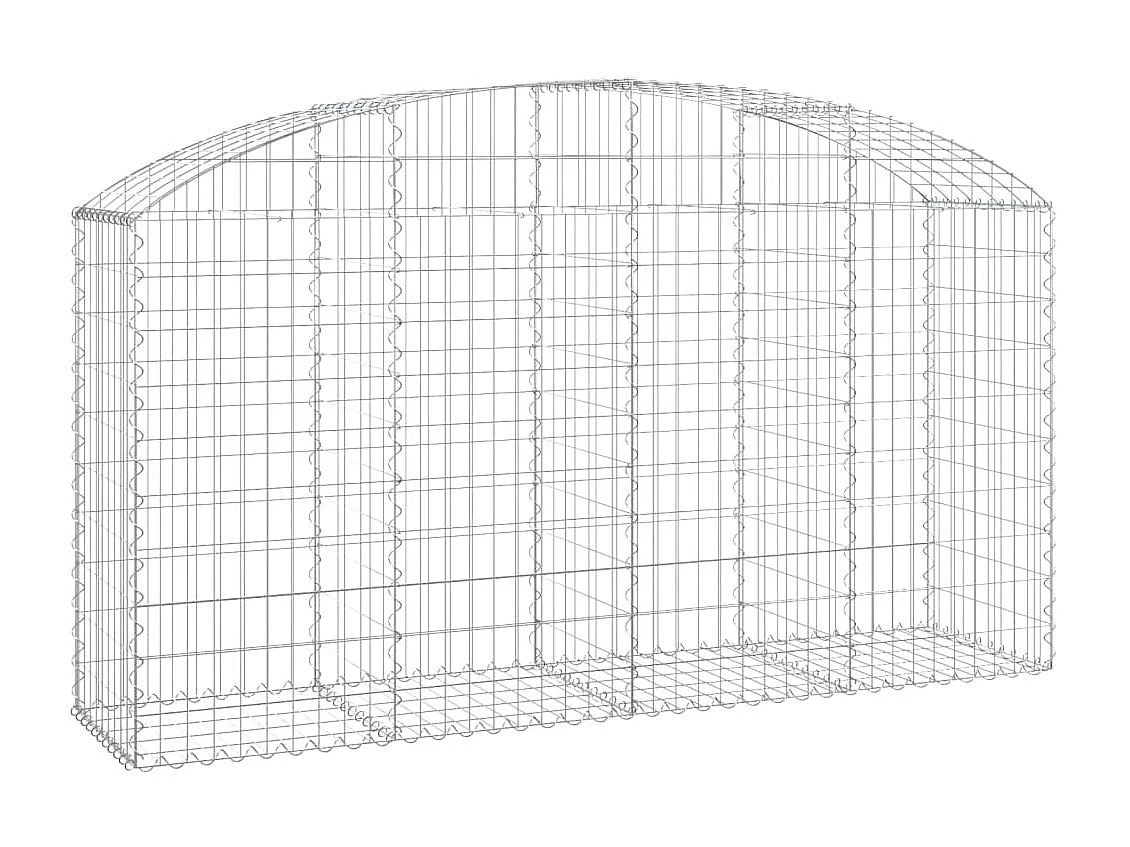 Panier de gabions arqué 200x50x100/120 cm Fer galvanisé WVGQ9882