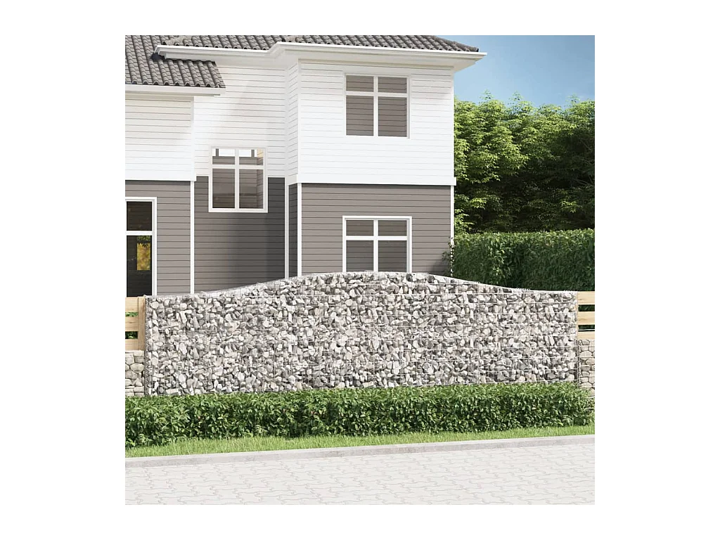 Panier de gabions arqué 400x30x120/140 cm Fer galvanisé WVGQ6239