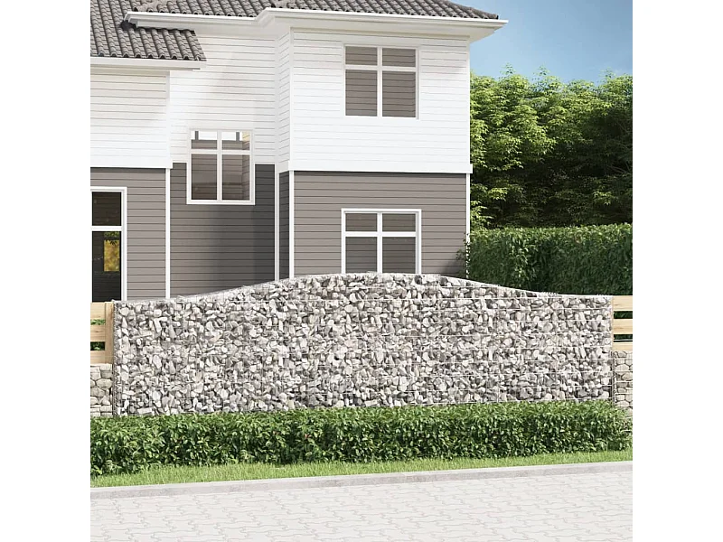 Panier de gabions arqué 400x30x120/140 cm Fer galvanisé WVGQ6239