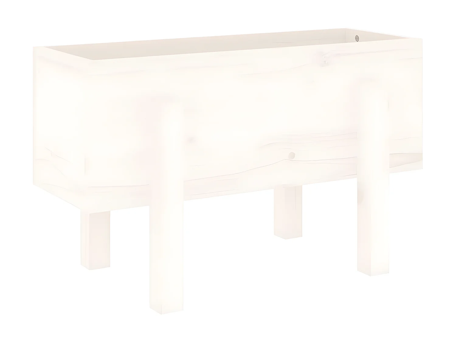 Jardinière blanc 62x30x38 cm bois massif de pin BE3458