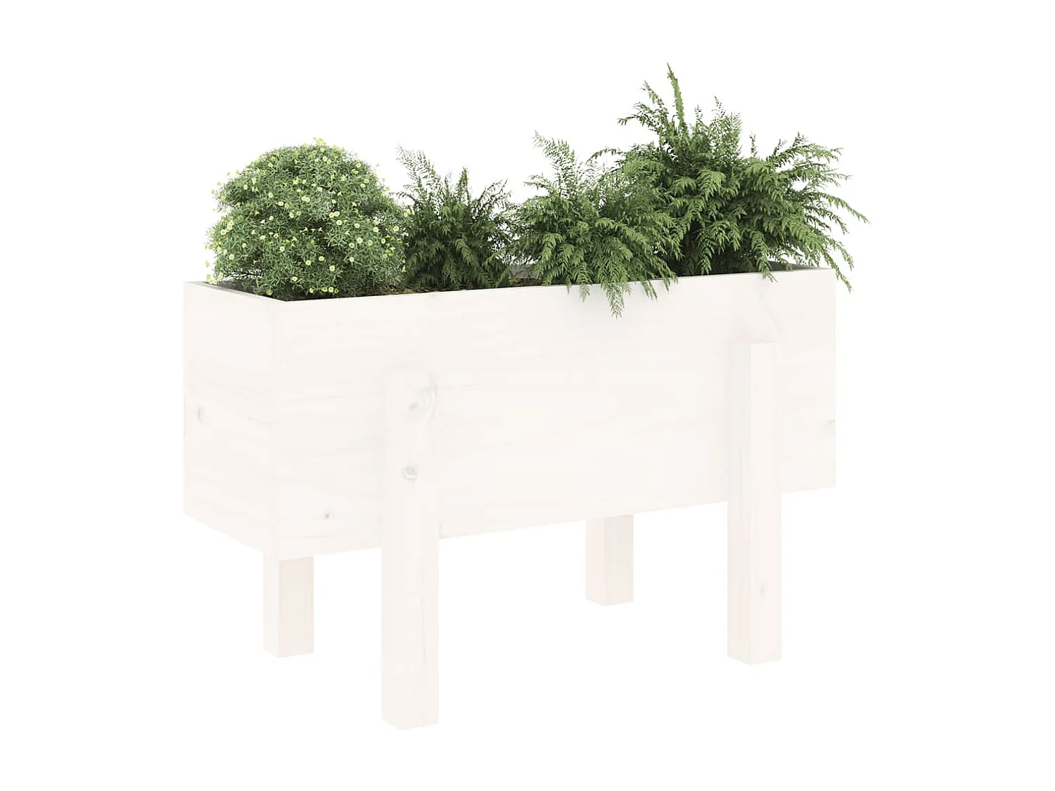 Jardinière blanc 62x30x38 cm bois massif de pin BE3458