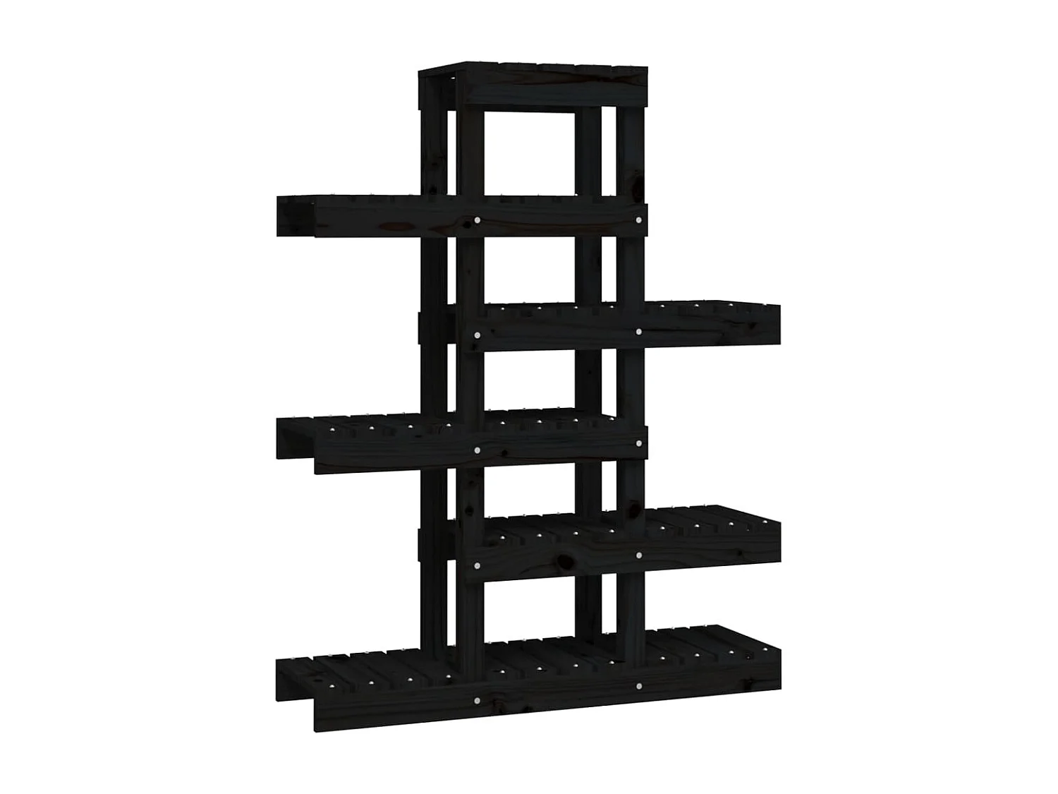 Plantenstandaard 85x25x109,5 cm massief grenenhout zwart NL480179