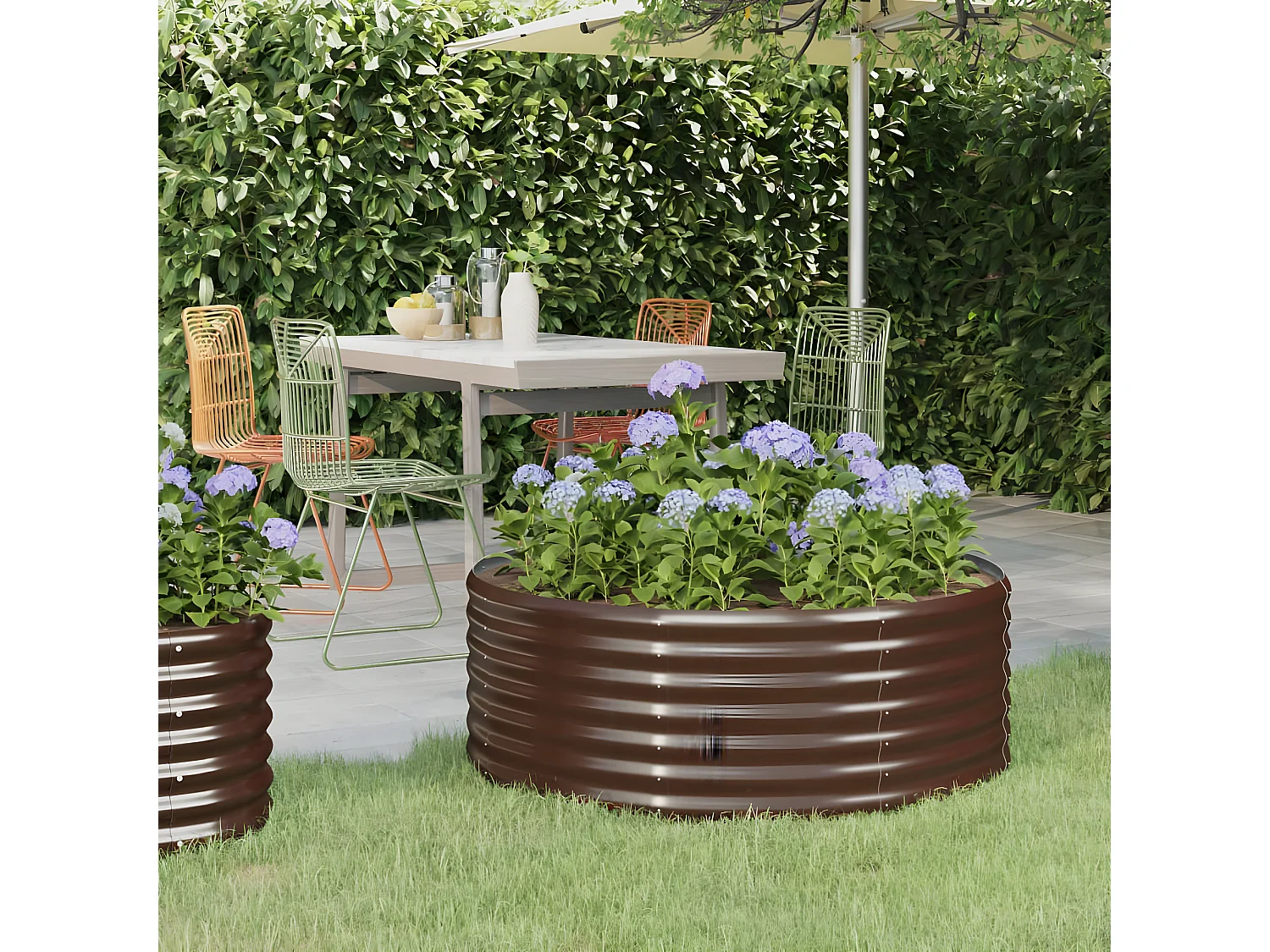 Jardinière Lit surélevé de jardin Acier enduit de poudre marron BE1244