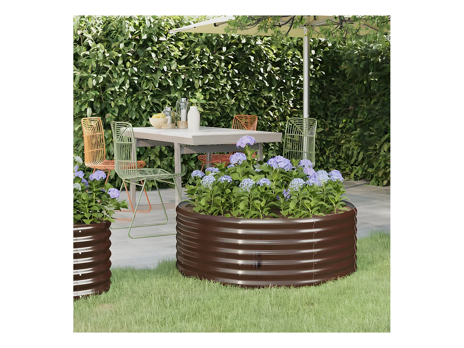 Jardinière Lit surélevé de jardin Acier enduit de poudre marron BE1244