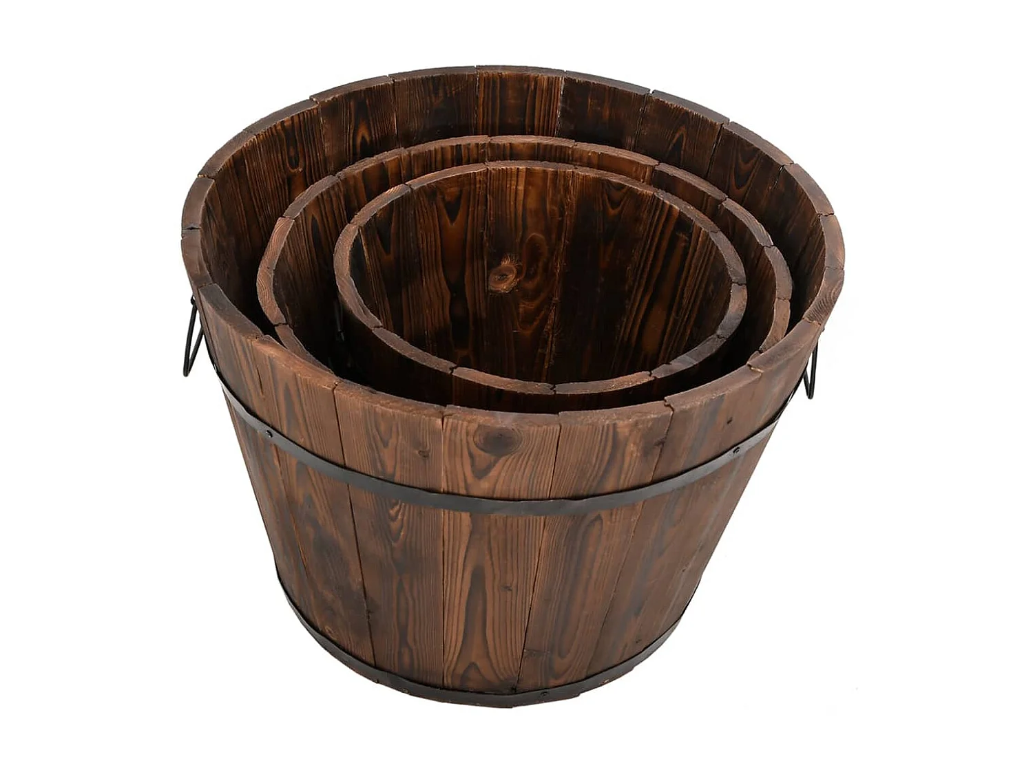 Ensemble de jardinière godet 3 pcs bois massif de sapin BE9521