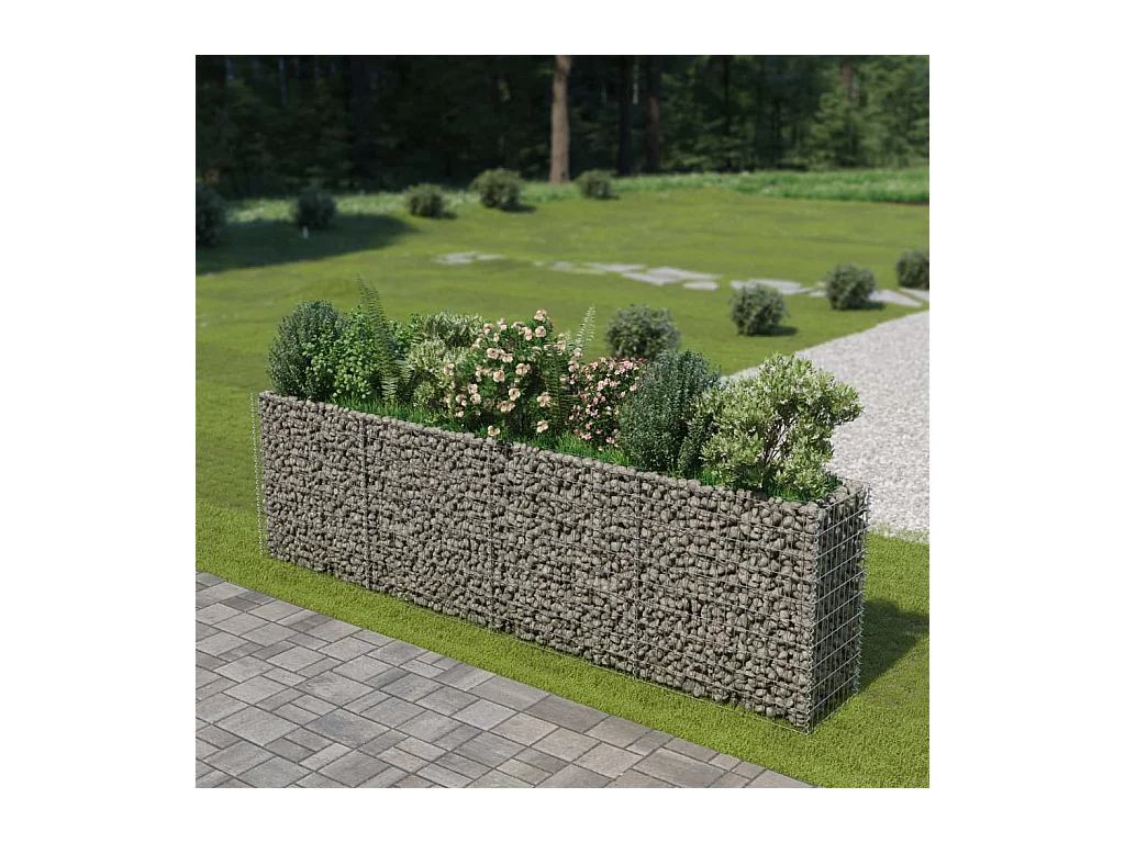 Lit surélevé à gabion Acier galvanisé 360x50x100 cm WVGQ4750