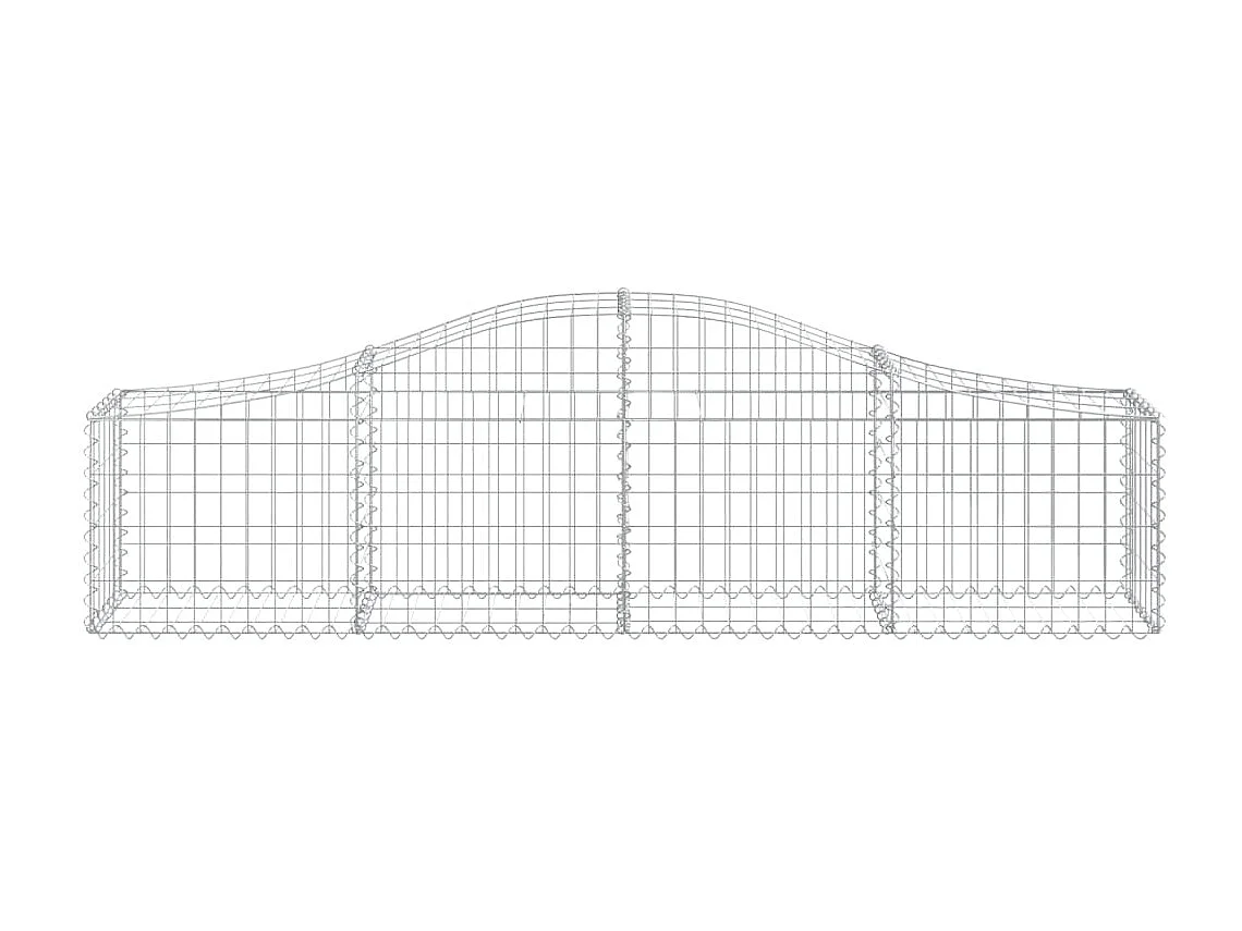 Cestas de gaviones 5 uds forma de arco hierro 200x30x40/60 cm ES78488