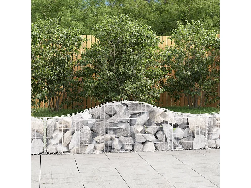 Paniers à gabions arqués 5 pcs 200x30x40/60 cm Fer galvanisé WVGQ2885