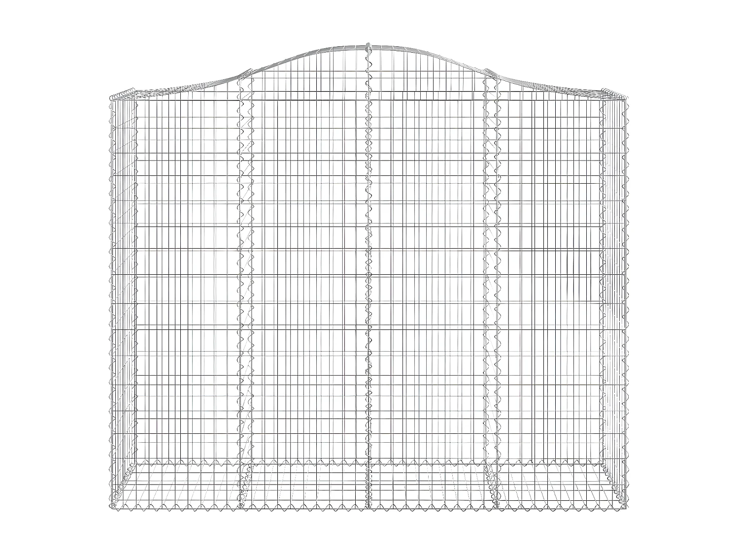 Paniers à gabions arqués 2 pcs 200x50x160/180 cm Fer galvanisé WVGQ4836