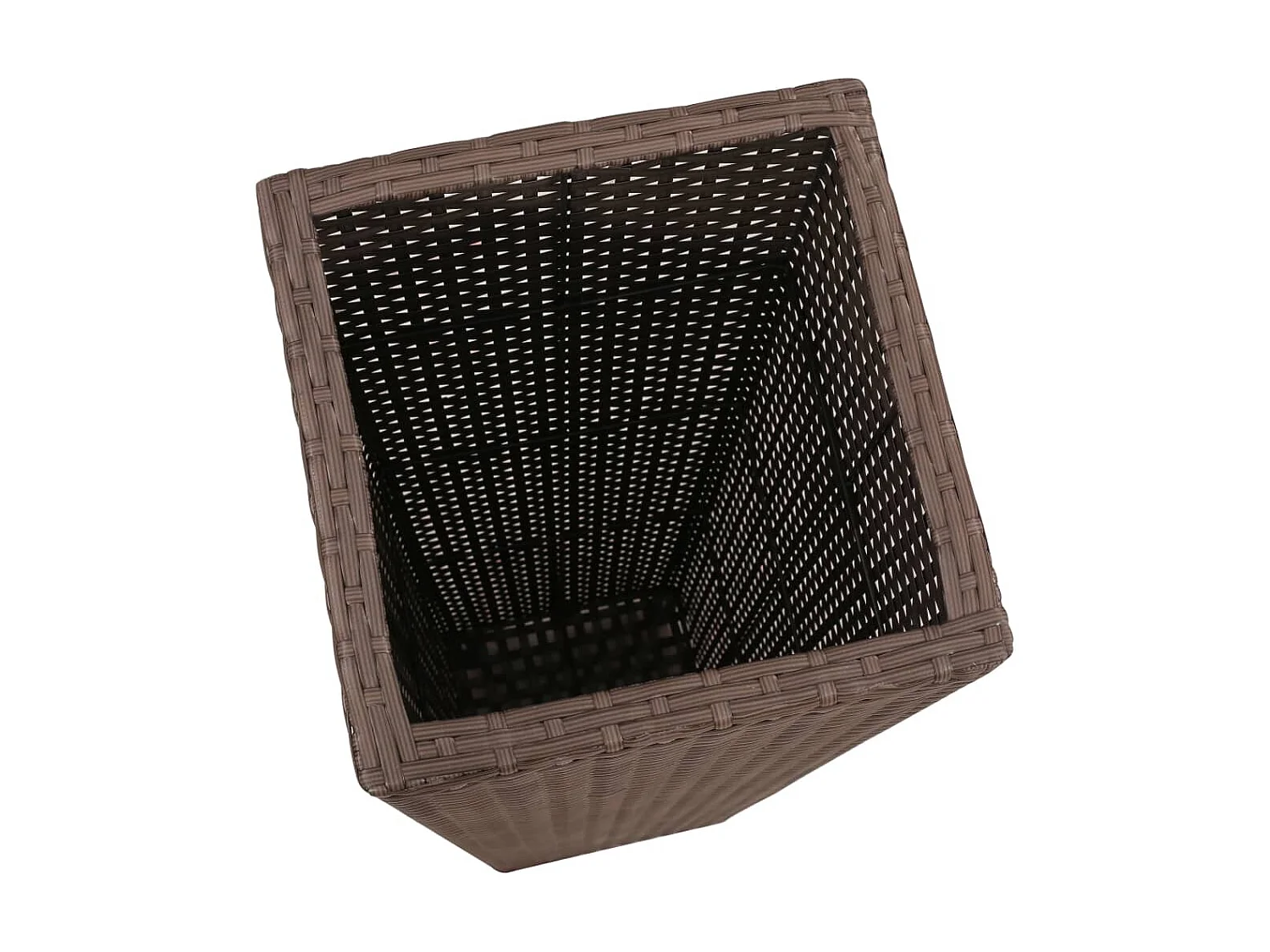 Floreiras de jardim altas 3 pcs vime PE castanho PT153256