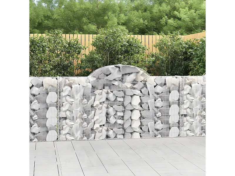Paniers à gabions arqués 4 pcs 200x30x100/120 cm Fer galvanisé WVGQ1724