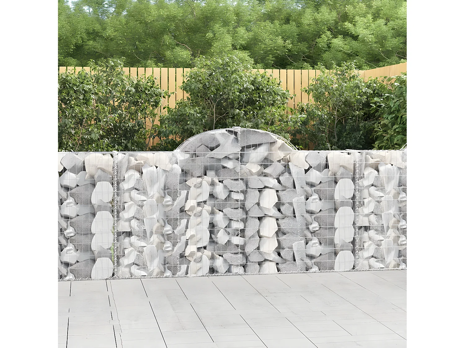Paniers à gabions arqués 4 pcs 200x30x100/120 cm Fer galvanisé WVGQ1724