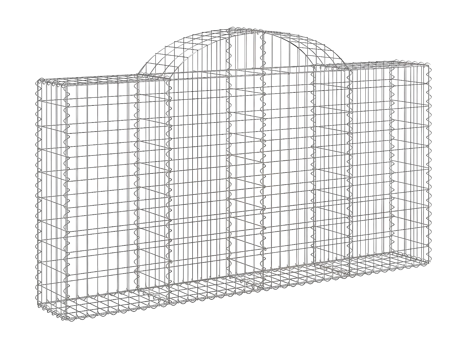 Paniers à gabions arqués 4 pcs 200x30x100/120 cm Fer galvanisé WVGQ1724