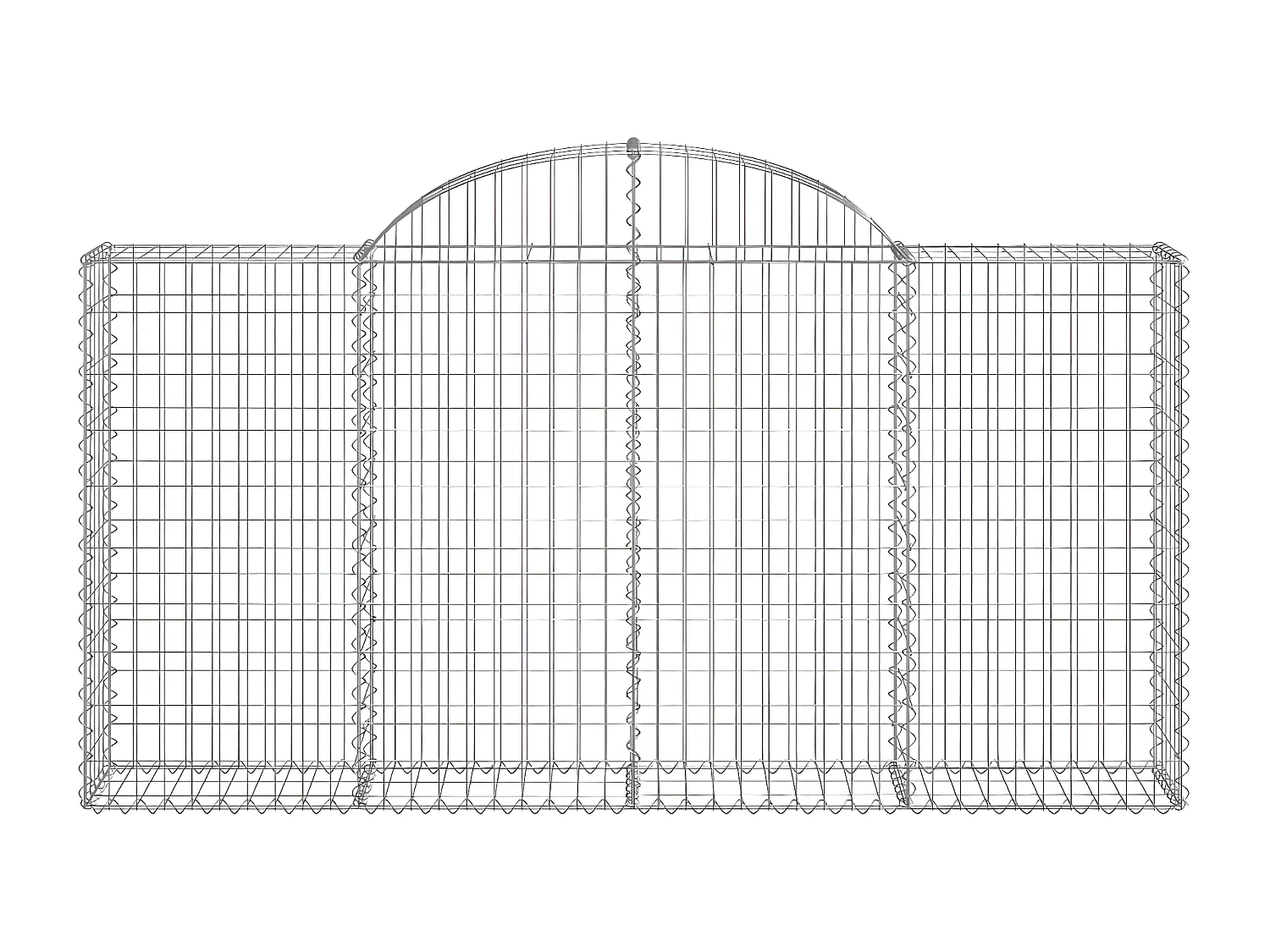 Paniers à gabions arqués 4 pcs 200x30x100/120 cm Fer galvanisé WVGQ1724