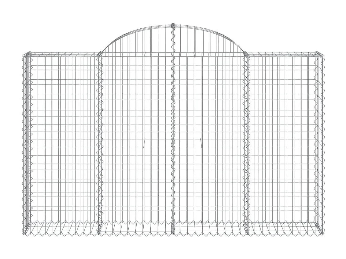 Cestas de gaviones 2 uds forma de arco hierro 200x30x120/140cm ES64486