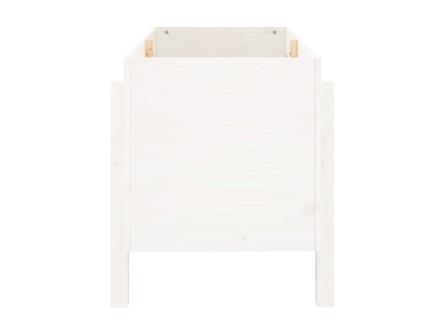 Plantenbak verhoogd 101x50x57 cm massief grenenhout wit