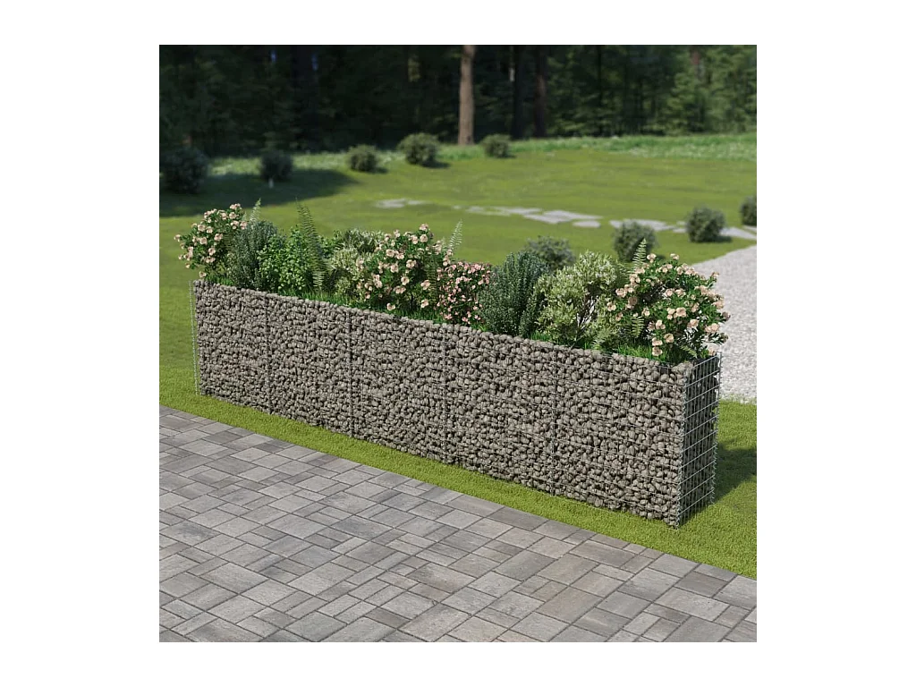 Lit surélevé à gabion Acier galvanisé 450x50x100 cm WVGQ6291