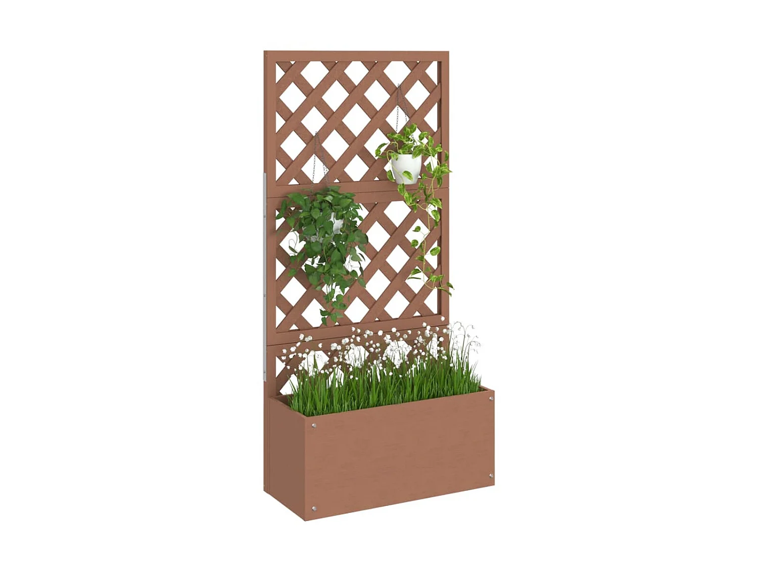 Jardinera con enrejado WPC 65x33x135 cm ES63358