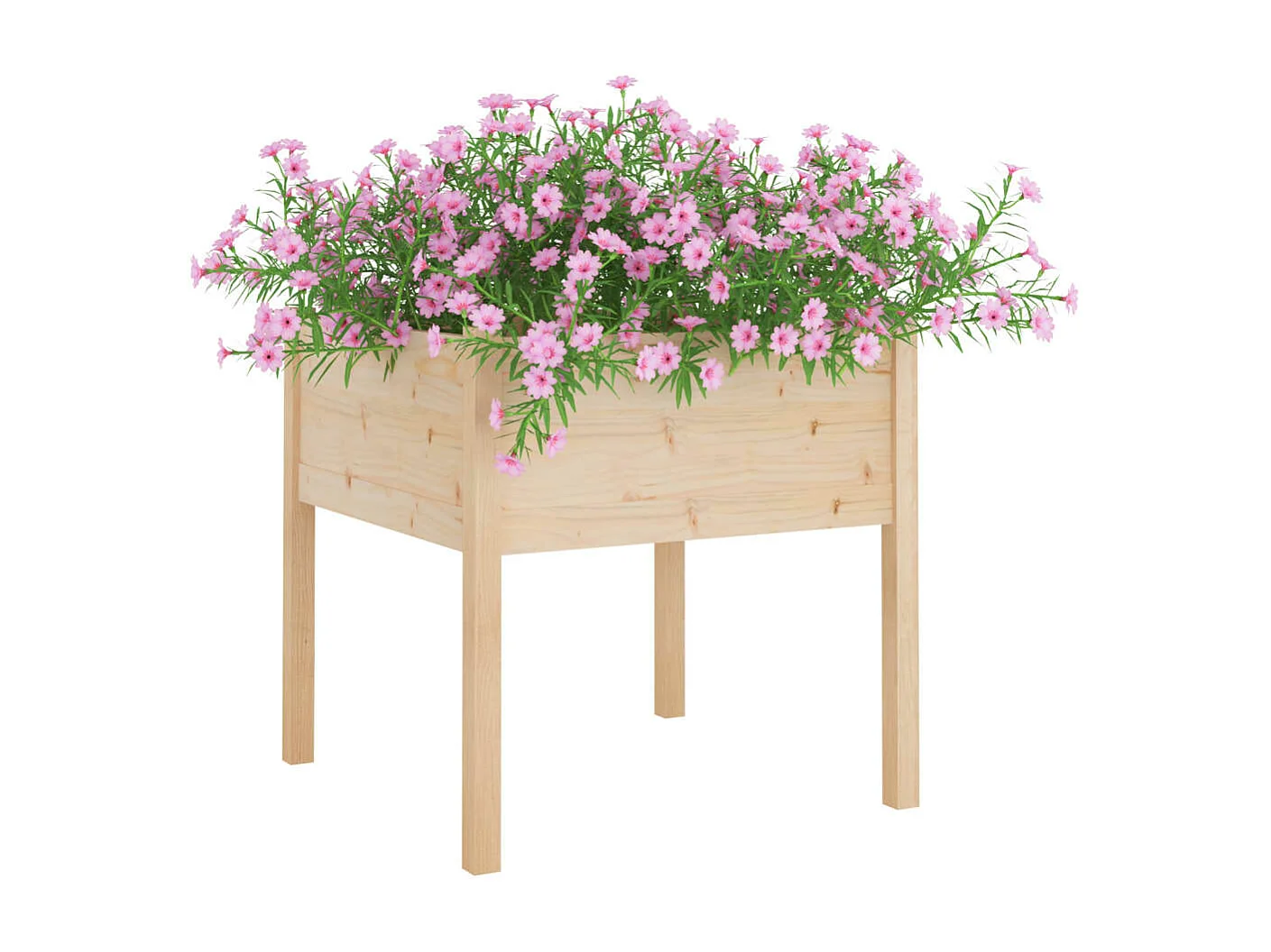 Vaso/floreira de jardim 70x70x70 cm madeira de pinho maciça PT603287