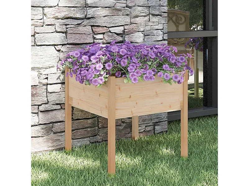 Jardinière d'extérieur 70x70x70 cm bois de pin massif BE4499