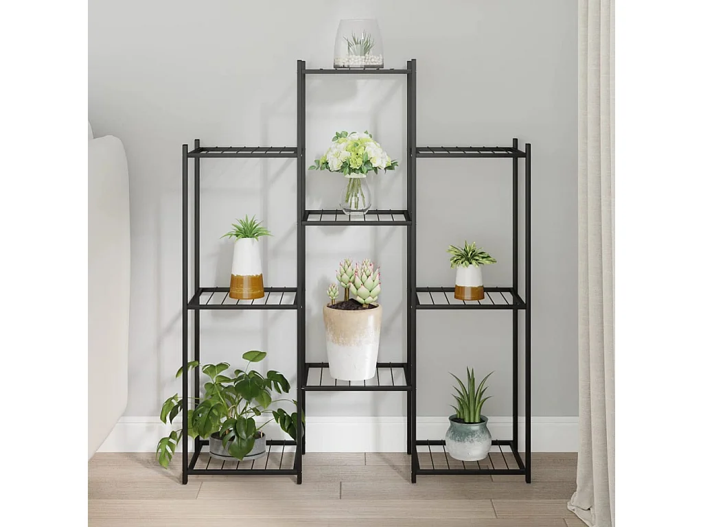 Suporte de vasos 83x25x100 cm ferro preto PT548485