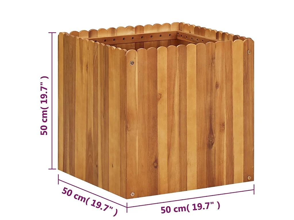 Plantenbak verhoogd 50x50x50 cm massief acaciahout