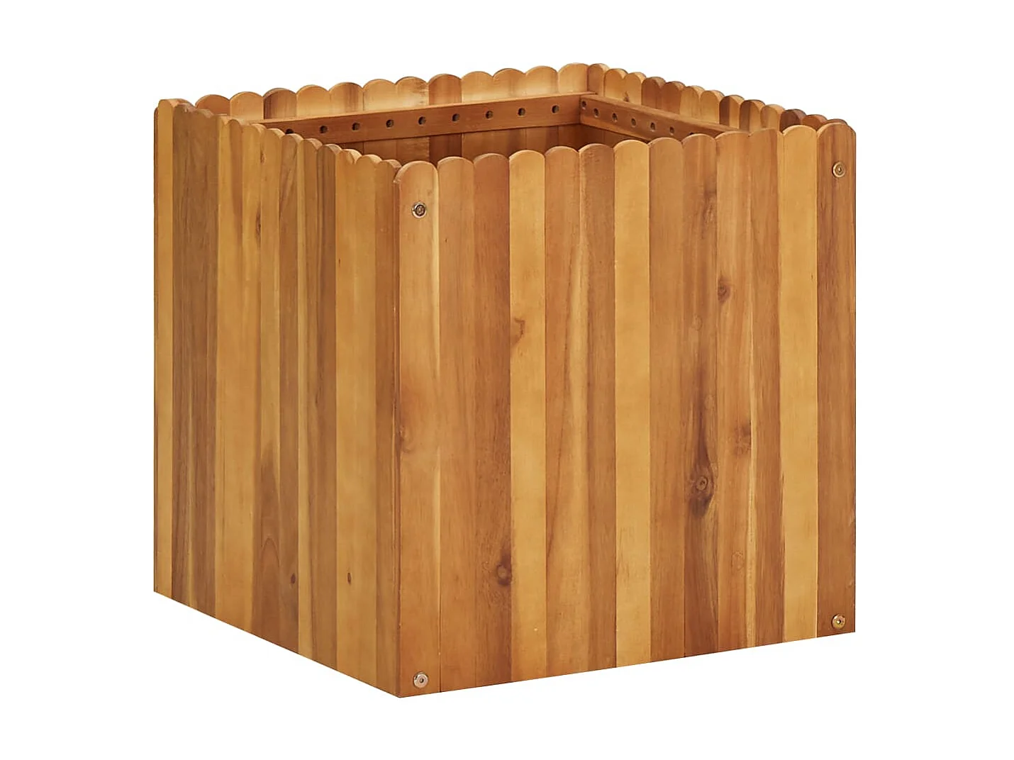 Jardinera de madera maciza de acacia 50x50x50 cm ES65824
