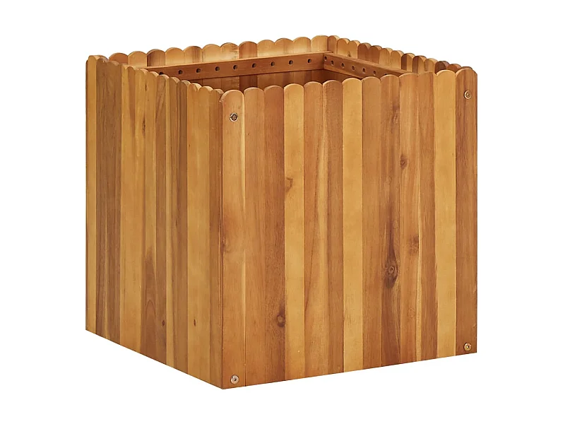 Jardinera de madera maciza de acacia 50x50x50 cm ES65824