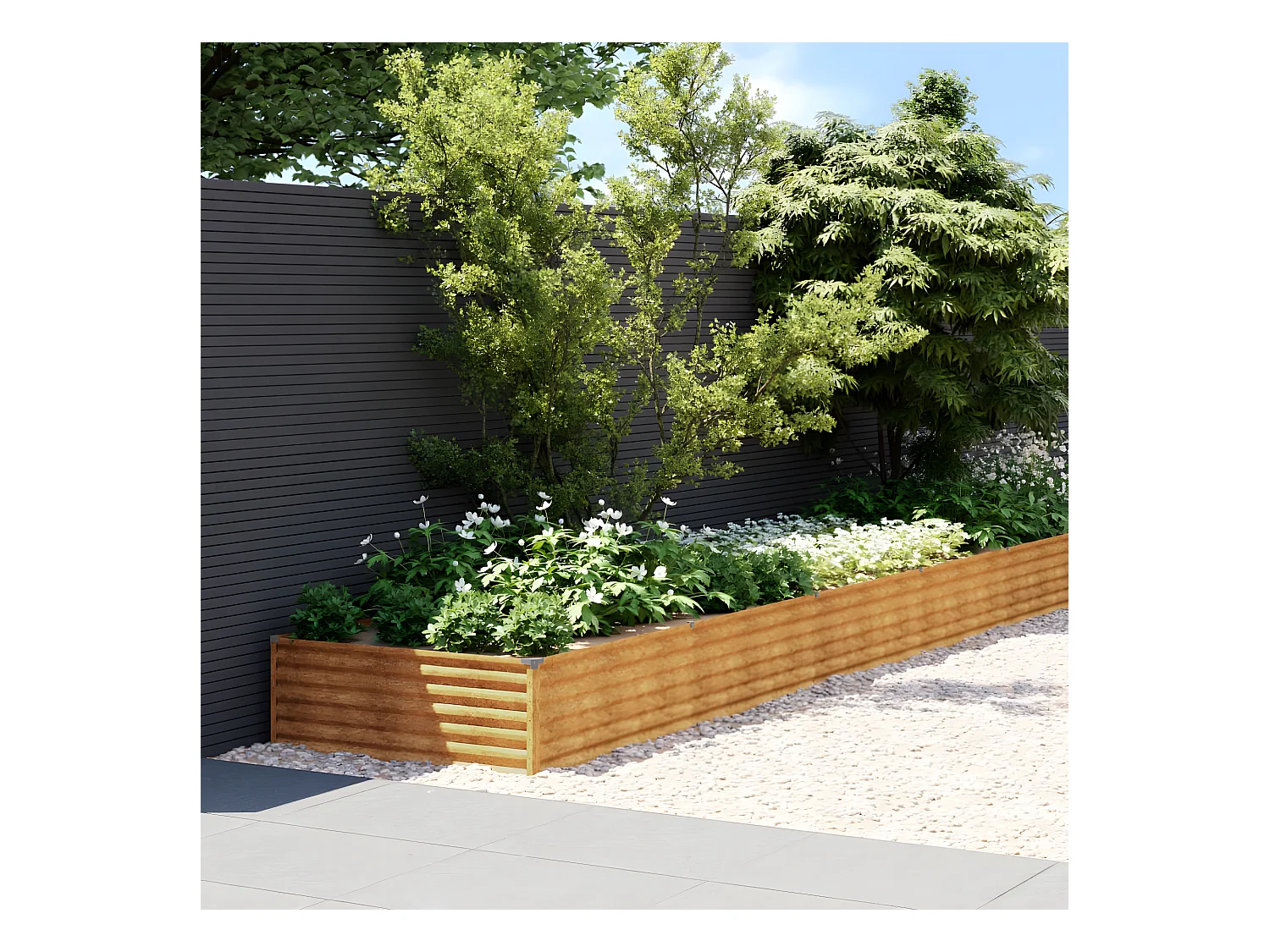 Jardinera acero corten 579x100x36 cm ES85331