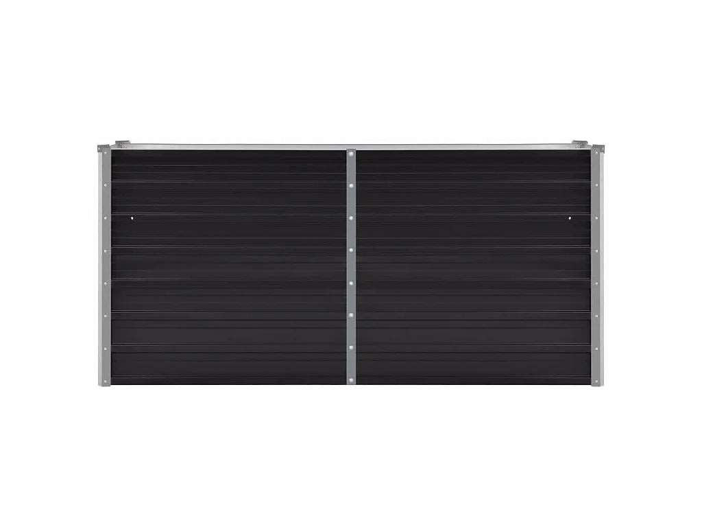 Jardinera de acero galvanizado gris antracita 160x40x77 cm ES44854
