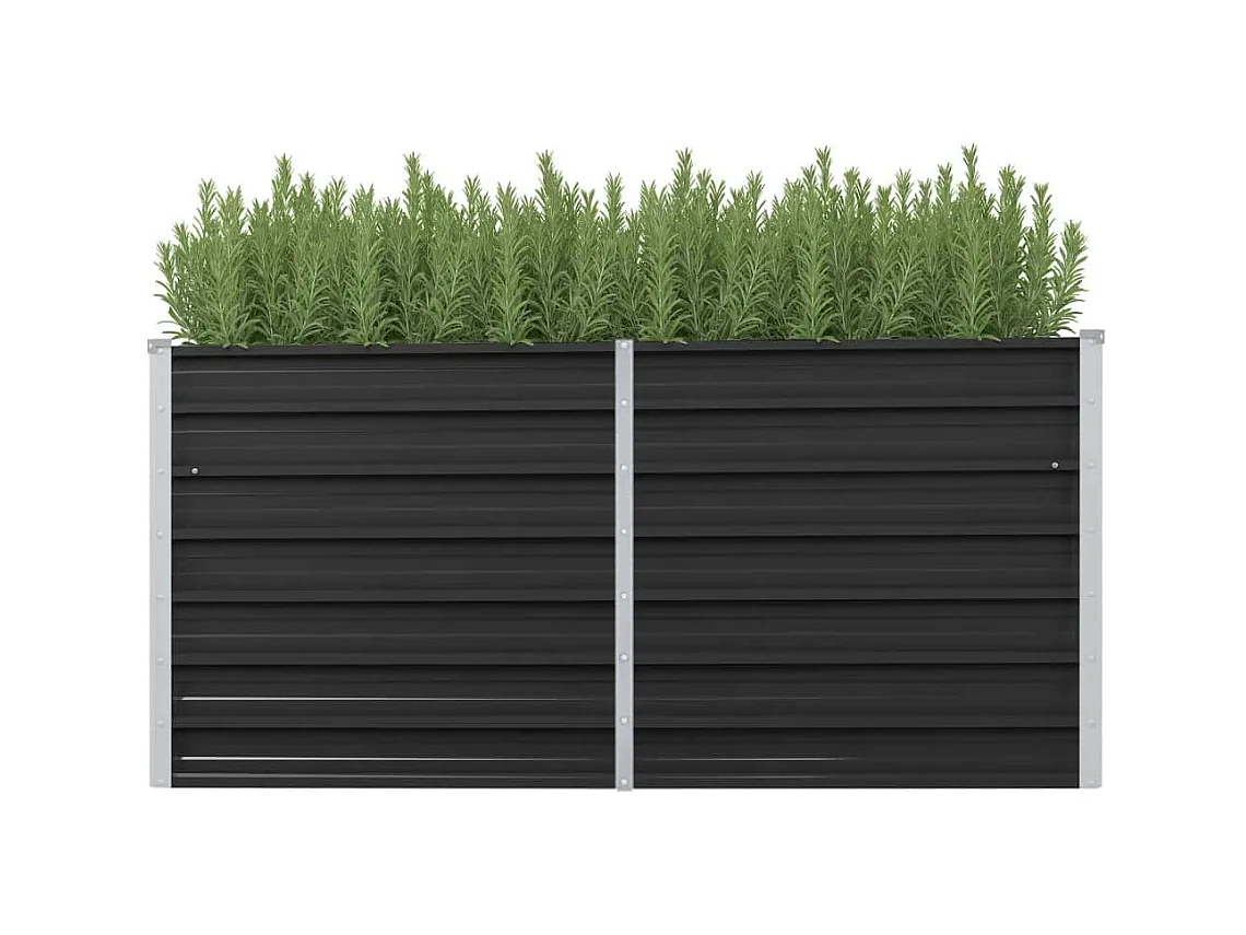 Jardinera de acero galvanizado gris antracita 160x40x77 cm ES44854