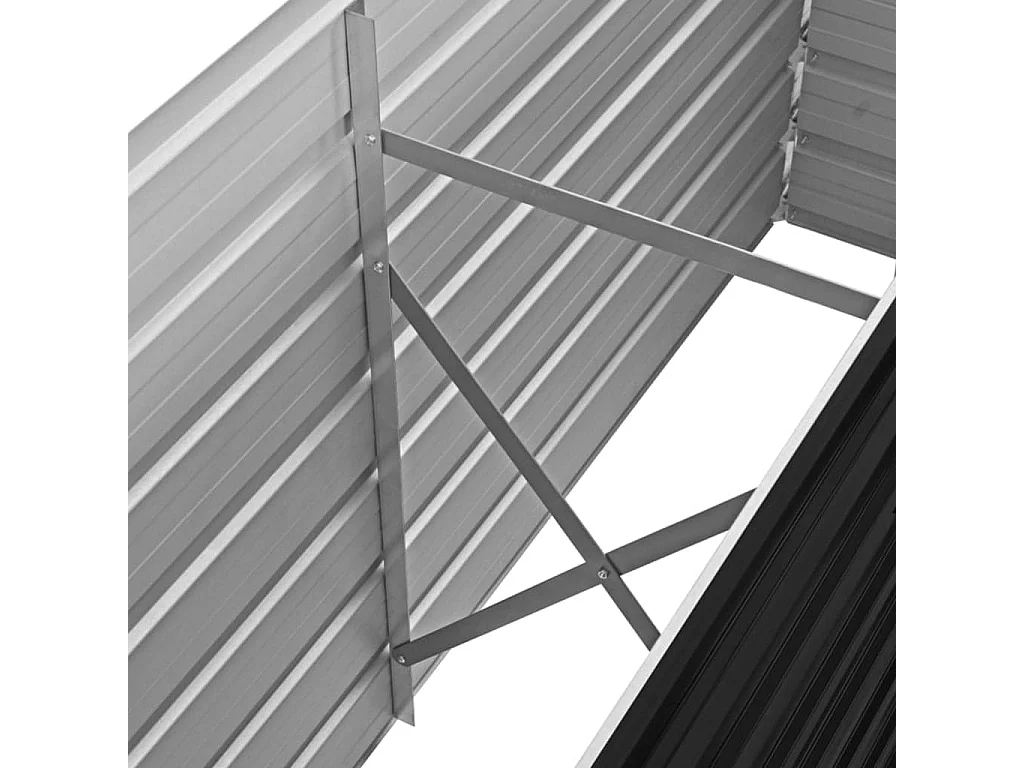 Jardinera de acero galvanizado gris antracita 160x40x77 cm ES44854