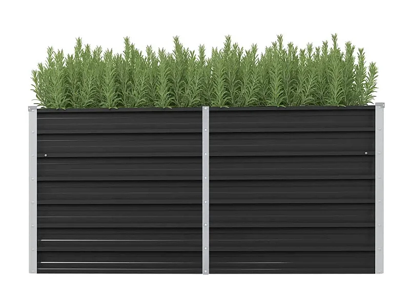 Jardinera de acero galvanizado gris antracita 160x40x77 cm ES44854